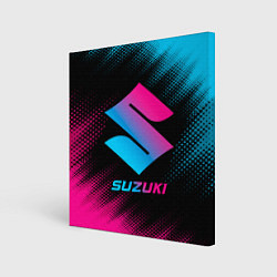 Холст квадратный Suzuki - neon gradient, цвет: 3D-принт