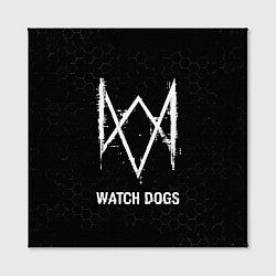 Холст квадратный Watch Dogs glitch на темном фоне, цвет: 3D-принт — фото 2