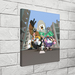 Холст квадратный Chicken Gun Skibibi: Гарибальди и Мурка, цвет: 3D-принт — фото 2