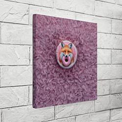 Холст квадратный Мордочка лисы с пончиком, цвет: 3D-принт — фото 2