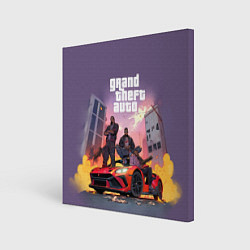 Холст квадратный Grand Theft Auto - game, цвет: 3D-принт