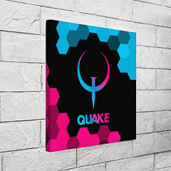 Холст квадратный Quake - neon gradient, цвет: 3D-принт — фото 2