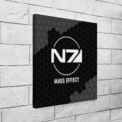 Холст квадратный Mass Effect glitch на темном фоне, цвет: 3D-принт — фото 2