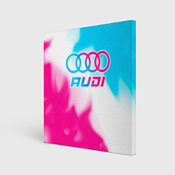 Холст квадратный Audi neon gradient style, цвет: 3D-принт