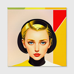 Холст квадратный Девушка с жёлтыми волосами конструктивизм, цвет: 3D-принт — фото 2