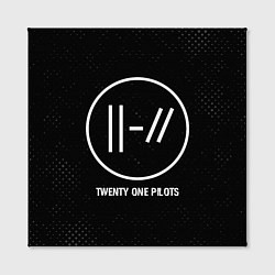 Холст квадратный Twenty One Pilots glitch на темном фоне, цвет: 3D-принт — фото 2