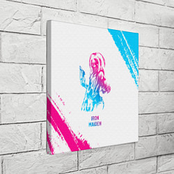 Холст квадратный Iron Maiden neon gradient style, цвет: 3D-принт — фото 2