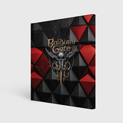 Картина квадратная Baldurs Gate 3 logo red black
