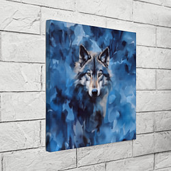 Холст квадратный Голова волка на ледяном фоне, цвет: 3D-принт — фото 2