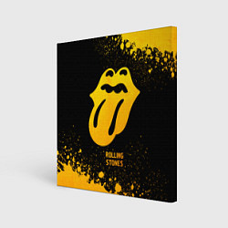 Холст квадратный Rolling Stones - gold gradient, цвет: 3D-принт