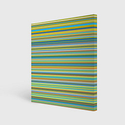 Холст квадратный Горизонтальные разноцветные полосы, цвет: 3D-принт