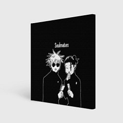 Холст квадратный Сатору Годжо и Гетто Сугуру - Магическая битва, цвет: 3D-принт