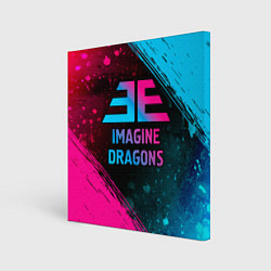 Холст квадратный Imagine Dragons - neon gradient, цвет: 3D-принт