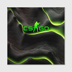 Холст квадратный CSGO green black logo, цвет: 3D-принт — фото 2