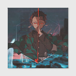 Холст квадратный Клинок рассекающий демонов Tanjirou Kamado, цвет: 3D-принт — фото 2