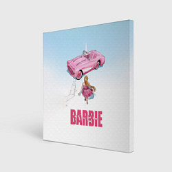 Холст квадратный Барби на дороге, цвет: 3D-принт