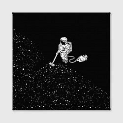 Холст квадратный Космонавт пылесосит звезды, цвет: 3D-принт — фото 2