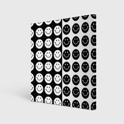 Холст квадратный Smiley black and white, цвет: 3D-принт