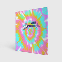 Холст квадратный I am Kenough - retro tie-dye, цвет: 3D-принт