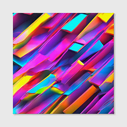 Холст квадратный Неоновые разноцветные пластины, цвет: 3D-принт — фото 2