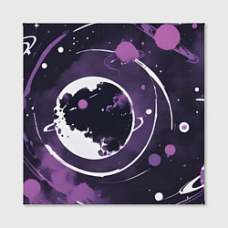 Холст квадратный Фиолетовый космос - нейросеть, цвет: 3D-принт — фото 2