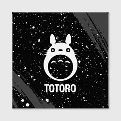 Холст квадратный Totoro glitch на темном фоне, цвет: 3D-принт — фото 2