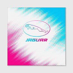 Холст квадратный Jaguar neon gradient style, цвет: 3D-принт — фото 2