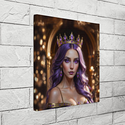 Холст квадратный Девушка с фиолетовыми волосами в короне, цвет: 3D-принт — фото 2