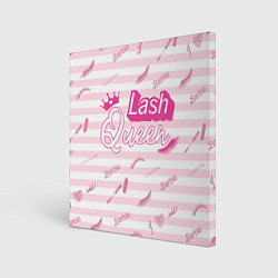 Холст квадратный Lash queen - pink Barbie pattern, цвет: 3D-принт