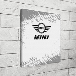 Холст квадратный Mini speed на светлом фоне со следами шин, цвет: 3D-принт — фото 2