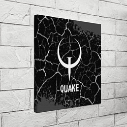 Холст квадратный Quake glitch на темном фоне, цвет: 3D-принт — фото 2