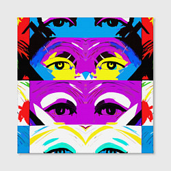 Холст квадратный Eyes - pop art - neural network, цвет: 3D-принт — фото 2