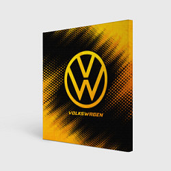 Холст квадратный Volkswagen - gold gradient, цвет: 3D-принт