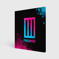 Холст квадратный Paramore - neon gradient, цвет: 3D-принт
