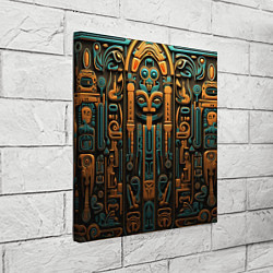 Холст квадратный Орнамент в египетском стиле, бюст Нефертити, цвет: 3D-принт — фото 2