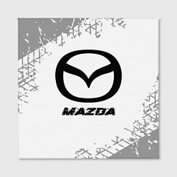 Холст квадратный Mazda speed на светлом фоне со следами шин, цвет: 3D-принт — фото 2