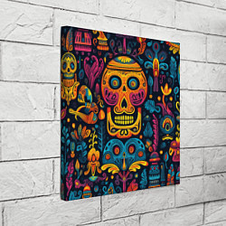Холст квадратный Узор в мексиканском стиле, цвет: 3D-принт — фото 2
