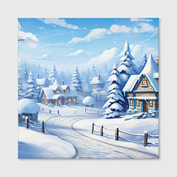 Холст квадратный Снежный зимний фон, цвет: 3D-принт — фото 2