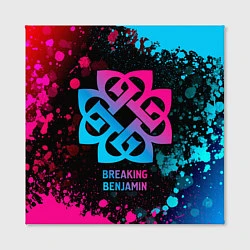 Холст квадратный Breaking Benjamin - neon gradient, цвет: 3D-принт — фото 2