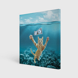 Холст квадратный Nirvana Cat, цвет: 3D-принт