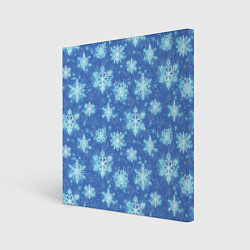 Холст квадратный Pattern with bright snowflakes, цвет: 3D-принт