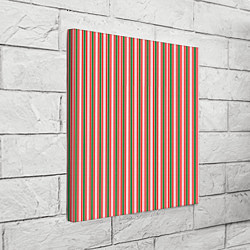 Холст квадратный Полоса красная зеленая, цвет: 3D-принт — фото 2