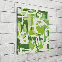 Холст квадратный Белая и зеленая краска, цвет: 3D-принт — фото 2
