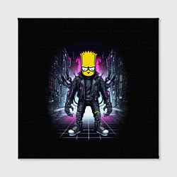 Холст квадратный Cool Bart Simpson - cyberpunk - ai art, цвет: 3D-принт — фото 2