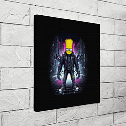Холст квадратный Cool Bart Simpson - cyberpunk - ai art, цвет: 3D-принт — фото 2