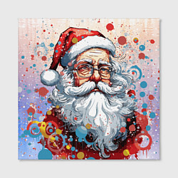 Холст квадратный Яркий Санта, цвет: 3D-принт — фото 2