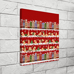 Холст квадратный Капибара на Новый год, цвет: 3D-принт — фото 2