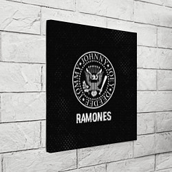 Холст квадратный Ramones glitch на темном фоне, цвет: 3D-принт — фото 2