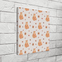 Холст квадратный Паттерн - пухлый кот, цвет: 3D-принт — фото 2