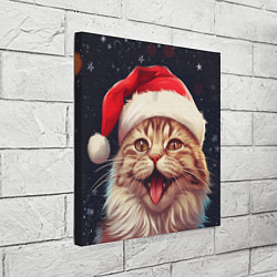 Холст квадратный New Years mood from Santa the cat, цвет: 3D-принт — фото 2